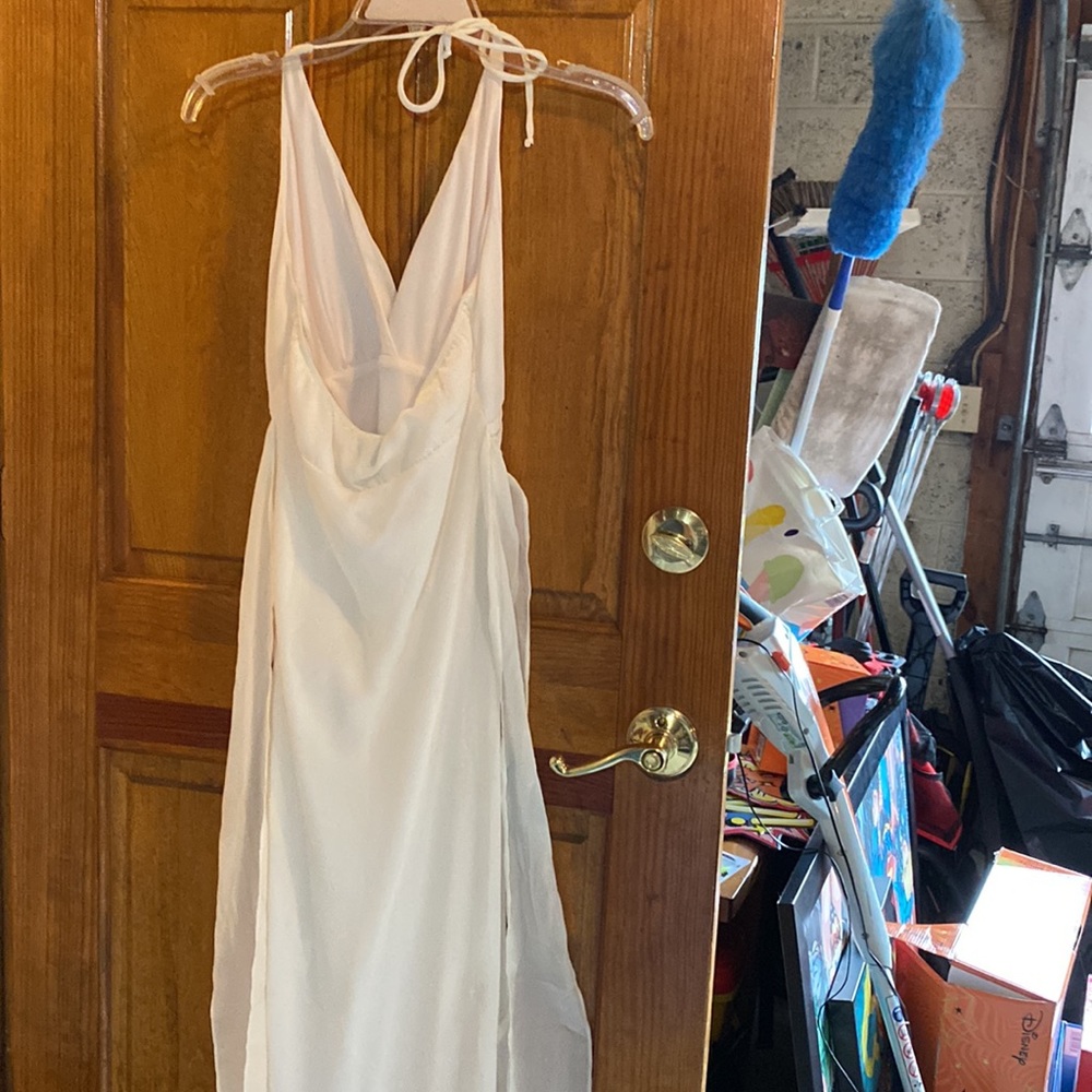 Rabbit Rabbit Rabbit Designs Cream Halter Dress Size 6 - Picture 4 of 5